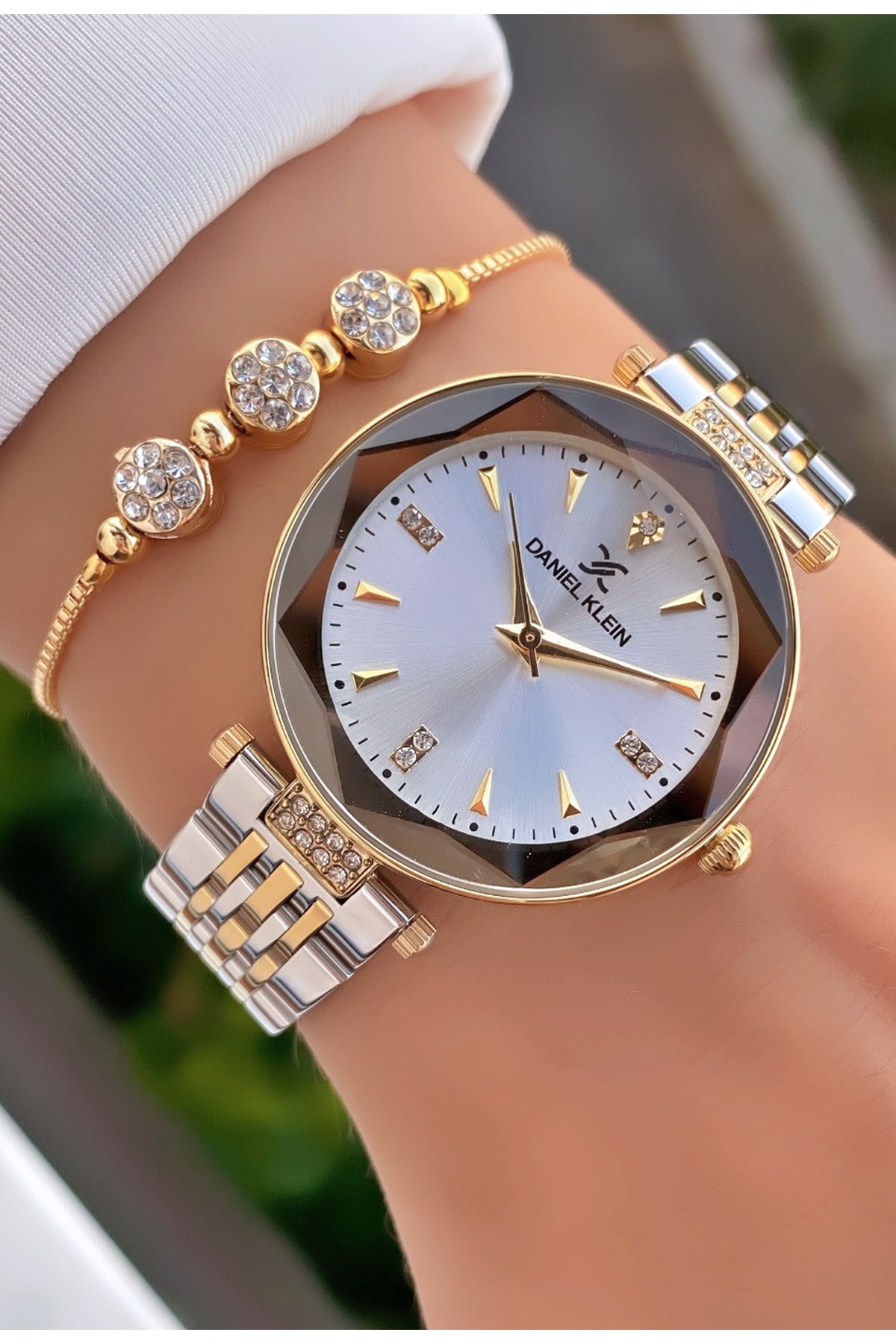 Daniel Klein Sarı Gümüş Renk - Orijinal - 2 Yıl Garantili Kadın Kol Saati - Bileklik Hediyeli