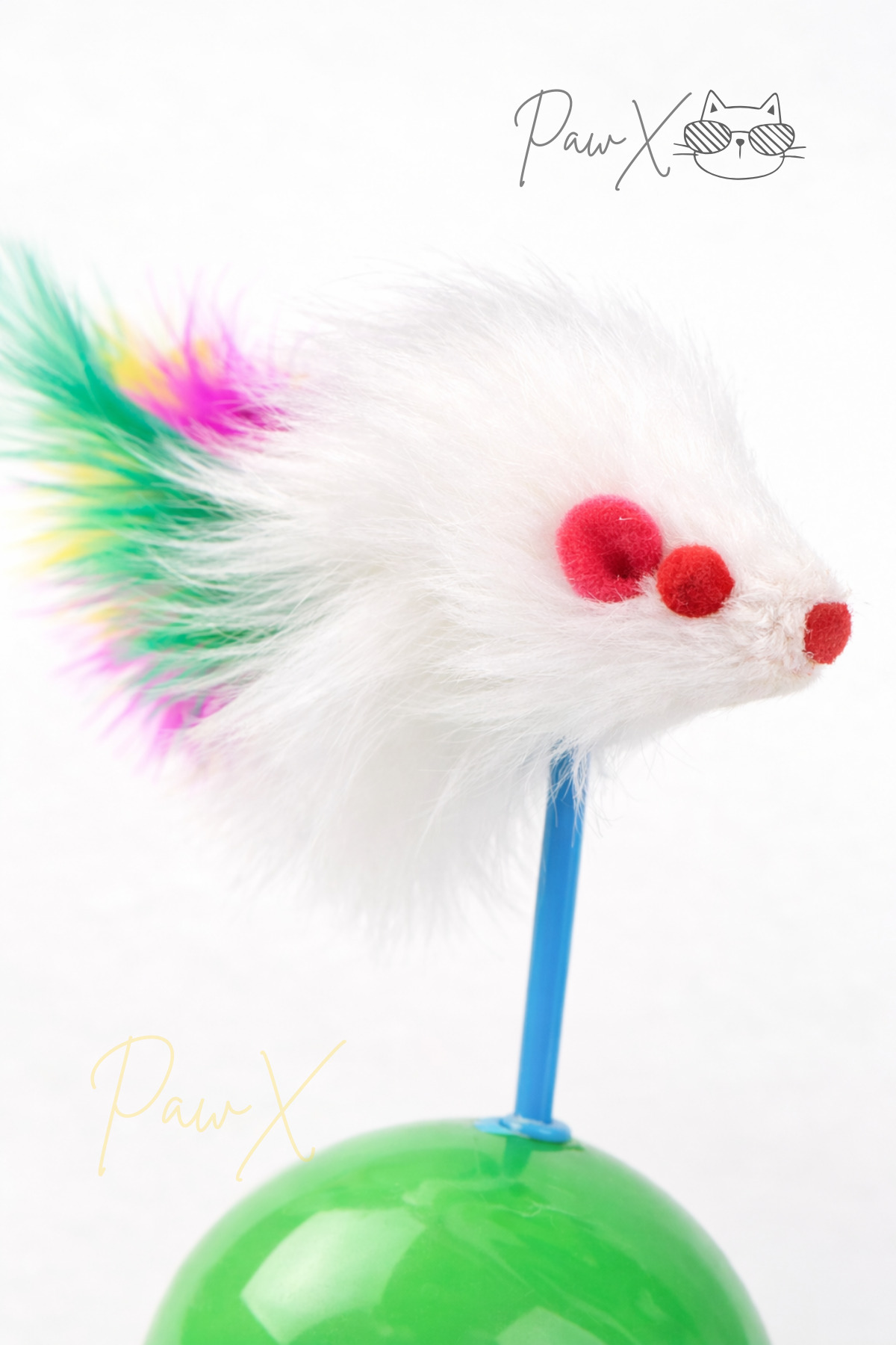 PawX Kedi Oyun Topu Fareli Hacı Yatmaz – Hareketli, Tüylü, Akıllı Tasarım Yavru ve Yetişkin Kedi Oyuncağı - Görsel 2