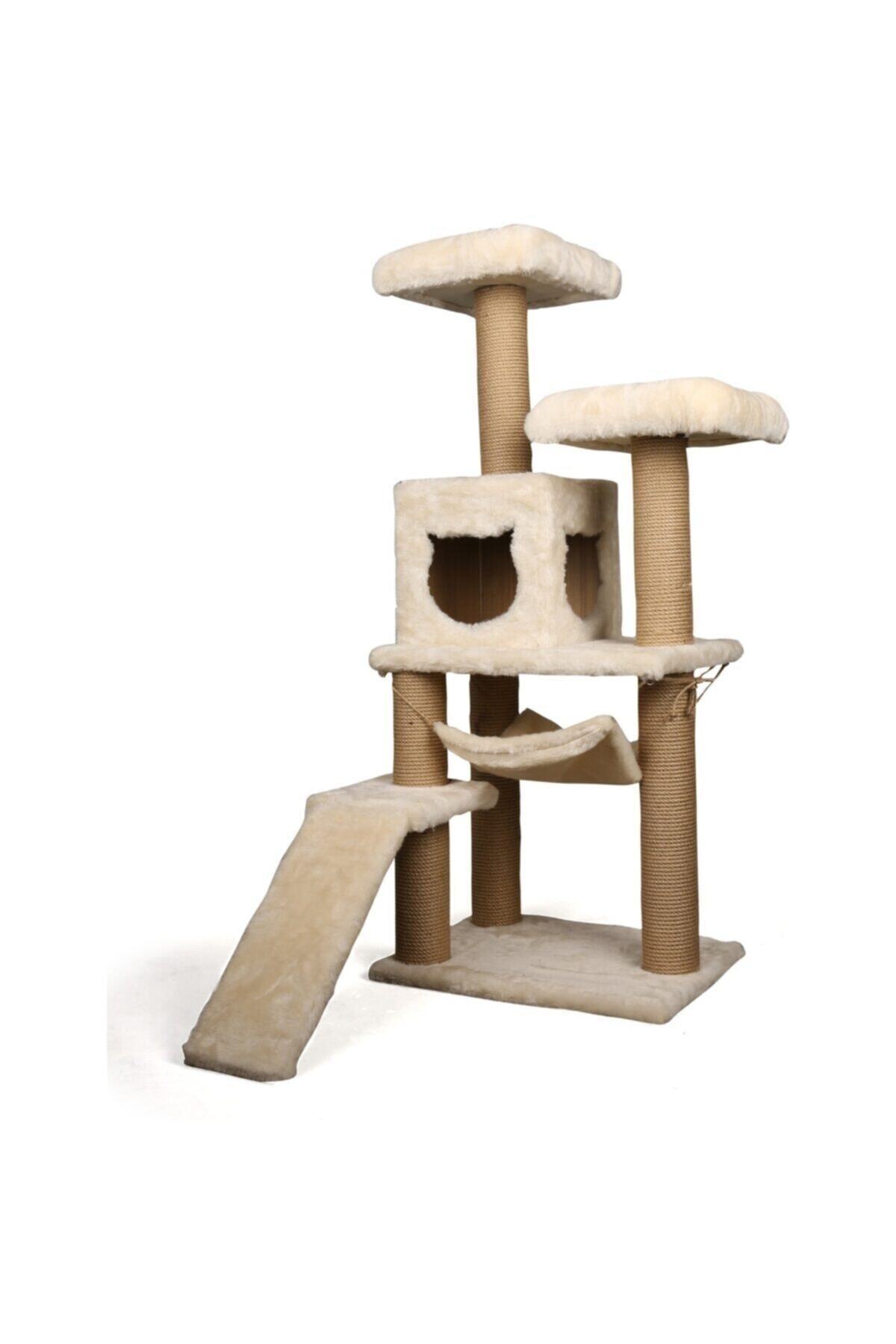 Nursoft Kedi Tırmalama Platformlu S9 Beyaz 124 Cm - Görsel 3