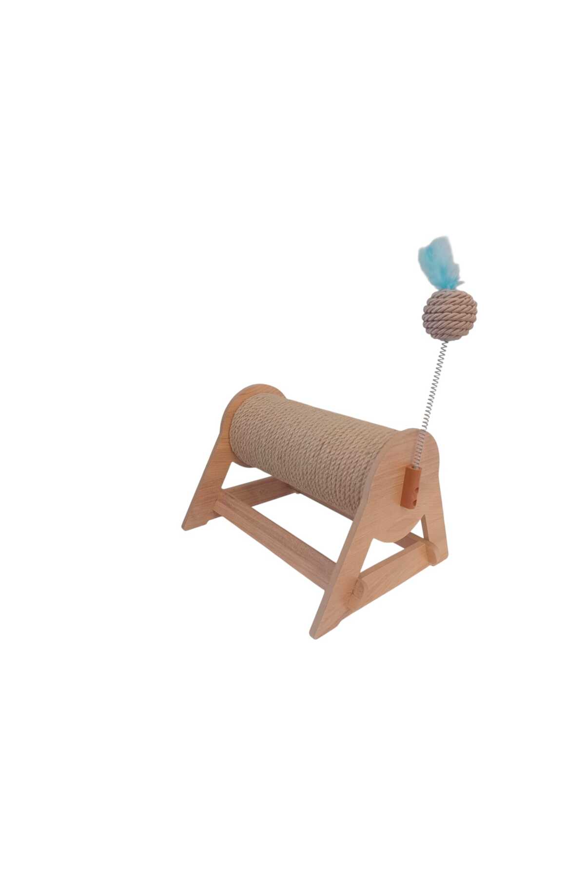 RealWood Kedi Tırmalama Tahtası - Yatay & Dönebilen - Yaylı Top Eklenmiştir - 29cm - Görsel 3