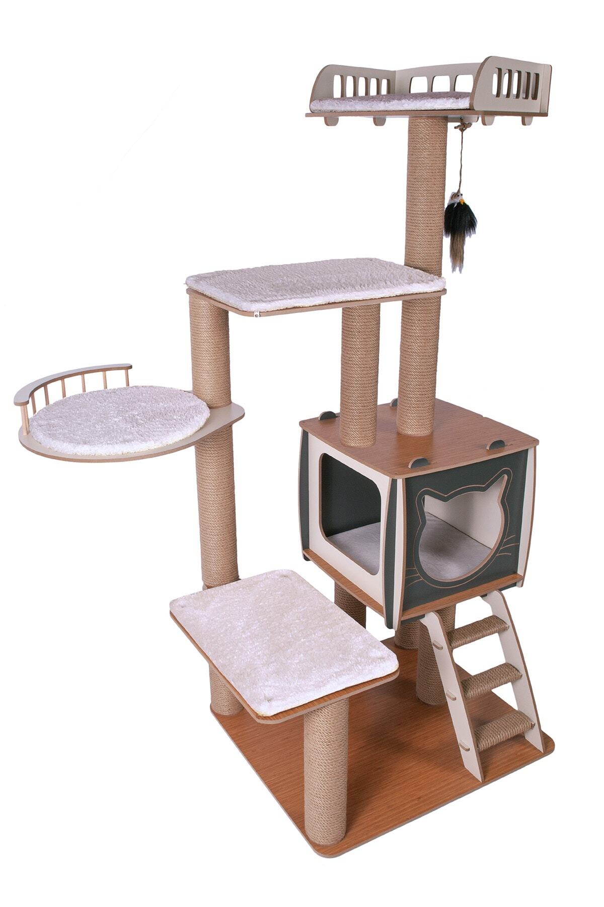 Patihomes Pati Homes Xl Katlı Kedi Oyun Evi Köşk Gri - Görsel 2