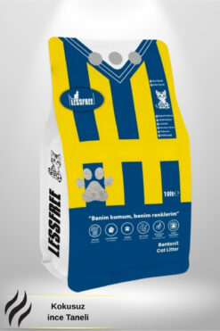 LESS FREE Cat Litter Kokusuz 10 Litre Kedi Kumu (Sarı Lacivert Ambalaj)