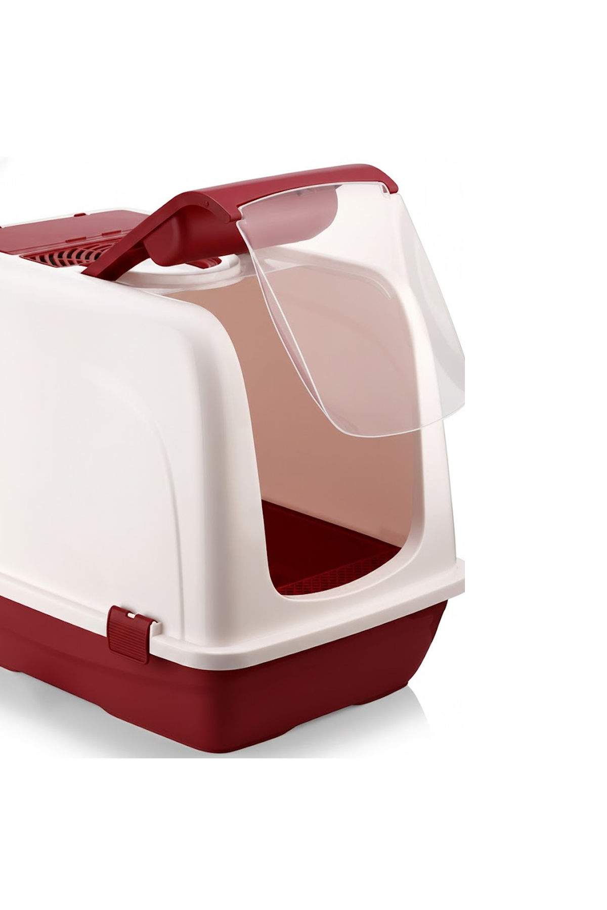 Petozi Kapalı Büyük Boy Kedi Tuvaleti XXL 52x66x46cm Elekli Paspas Hediyeli - Görsel 3