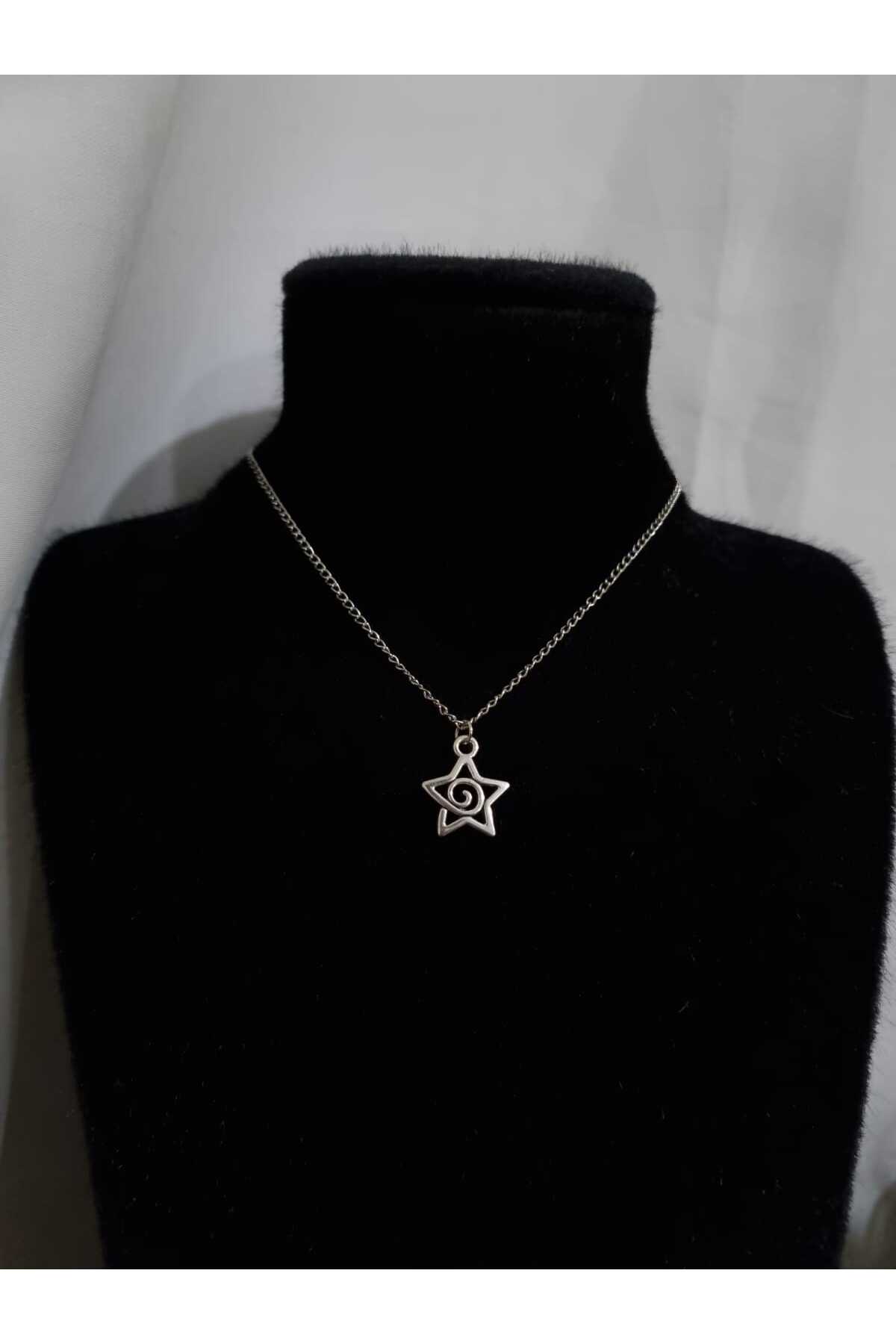 Crosswonder Spiralli Yıldız Uç Zincir Kolye y2k gothic bohem - Görsel 3