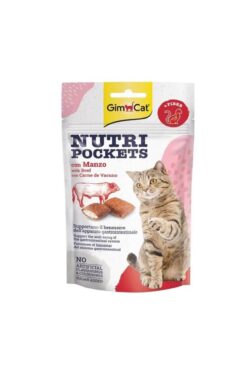 Gimcat Nutripockets Kedi Ödülü Biftek Malt, 60 Gr