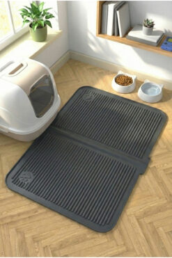 Decorx Silikon Kedi Kumu Paspası Havuzlu Yıkanabilir Kedi Tuvaleti Önü Matı Büyük Boy 40x60