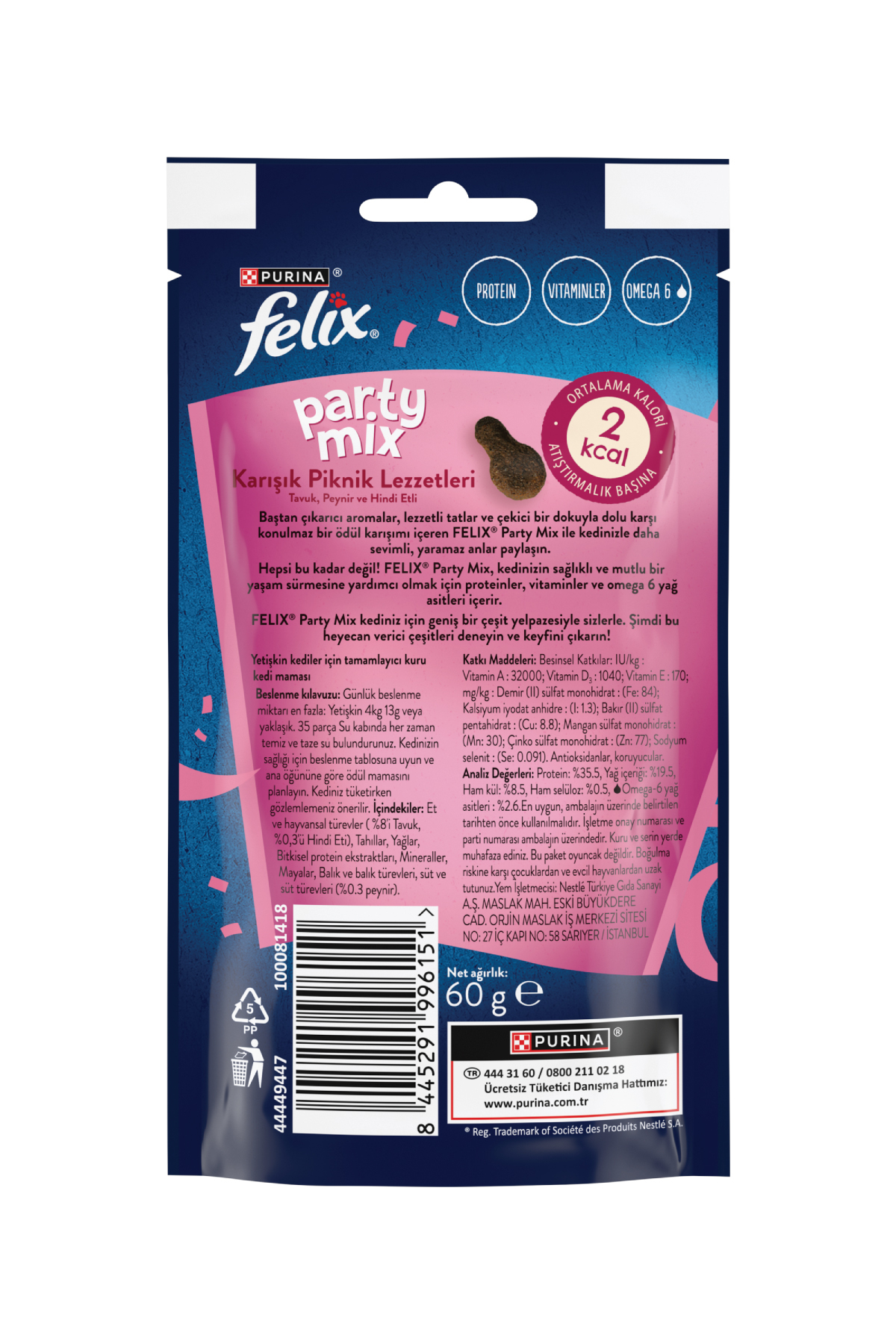 FELIX Party Mix Karışık Piknik Lezzetleri Kedi Ödül Maması x8 - Görsel 3