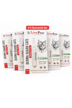 LİON PAW Kediler için Dış Parazit Ense Deri Damlası Pire Bit Kene Deri Bakımı Için Bitkisel Damla 5x1 ml