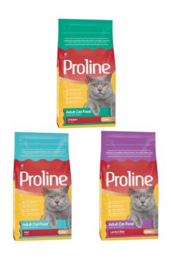 Pro Line Kedi Maması Tavuk , Balık , Kuzu 1200 gr X 3 Paket (Kilitli Ambalaj)