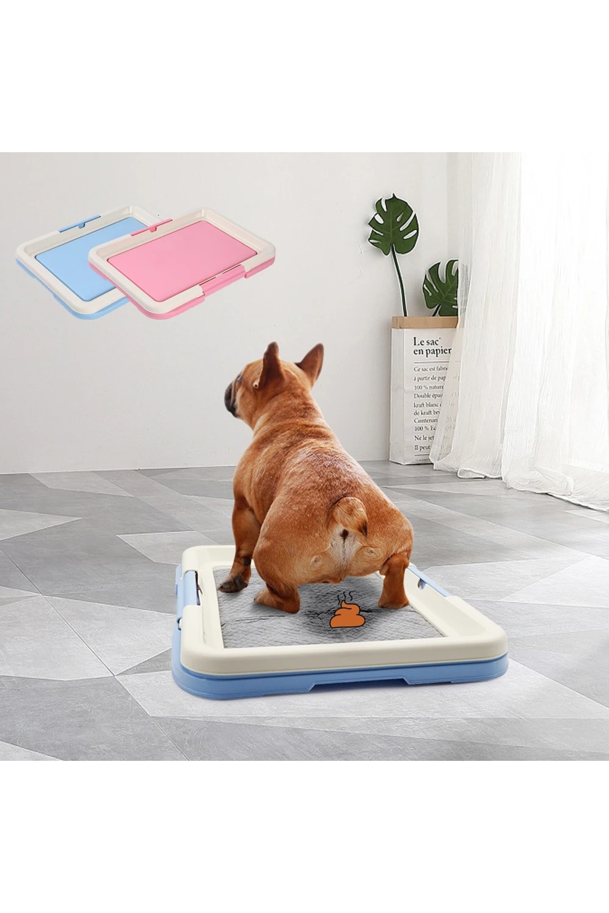 MDS Taşınabilir Köpek Eğitim Tuvaleti - Kapalı Köpekler için Lazımlık, Kedi Kumu Kutusu ve Ped Tutucu - Görsel 3