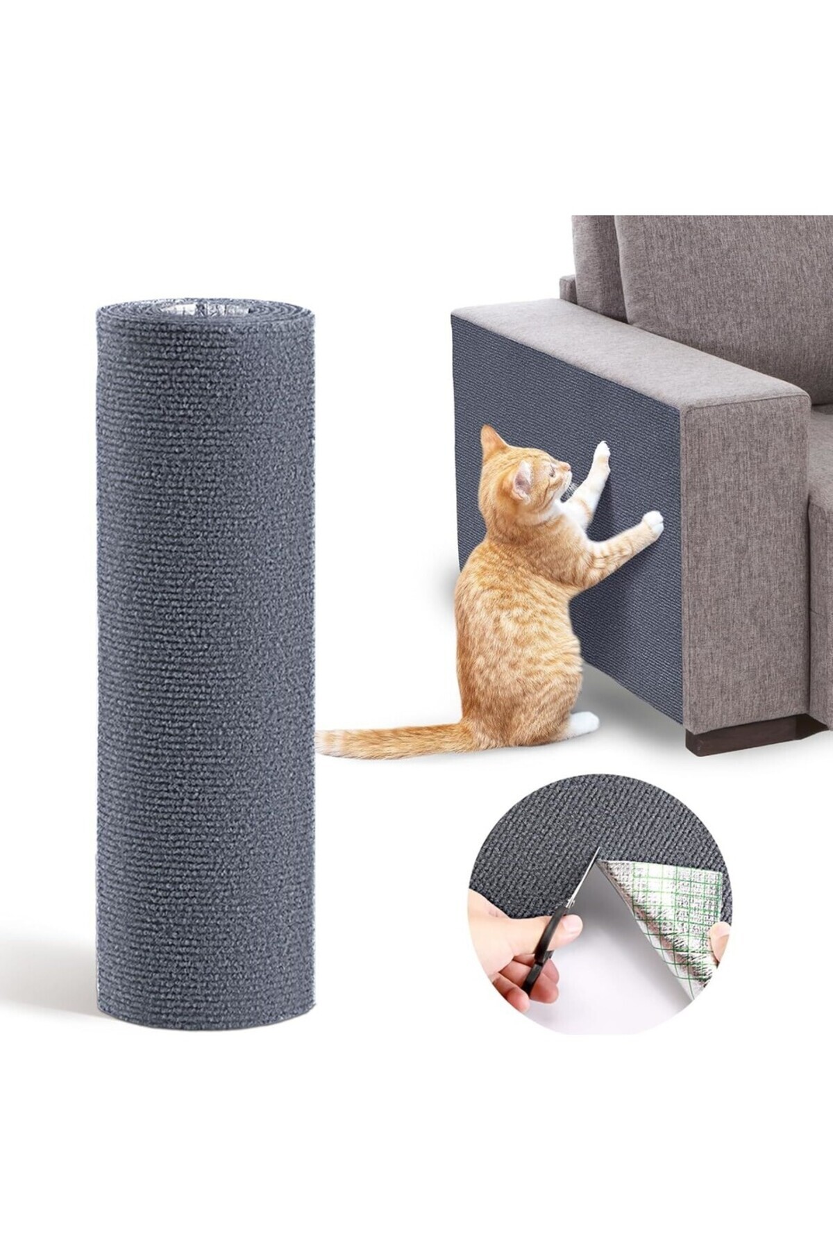 FeyzaDesign Yumuşak ve dayanıklı koltuk kenarı koruyucu, tırnak bakım halısı, 30x100 cm