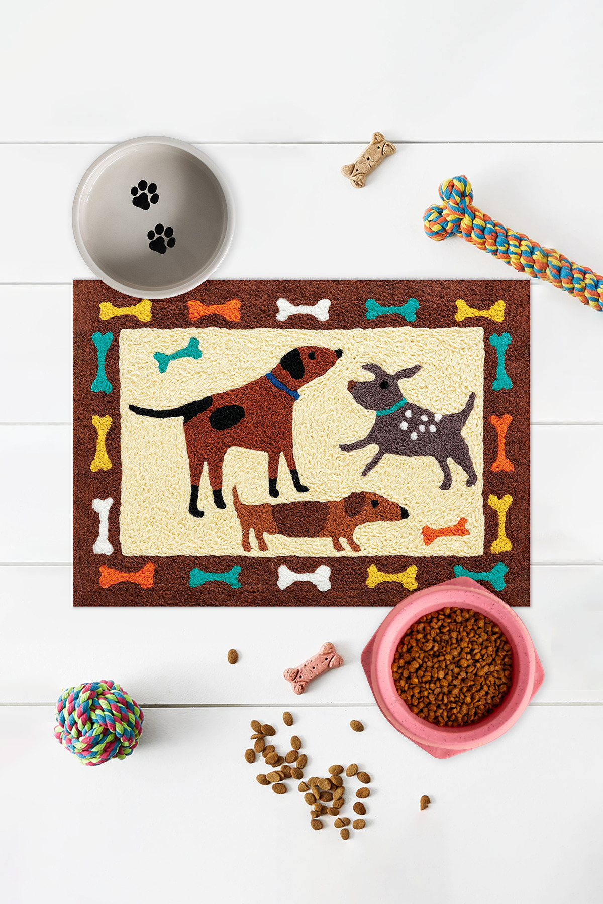 Vagonik Evcil Hayvan Kedi Köpek Mama Su Paspası, Yavru ve Yetişkin Kedi Köpek Maması Su Paspası Mama Altlığı