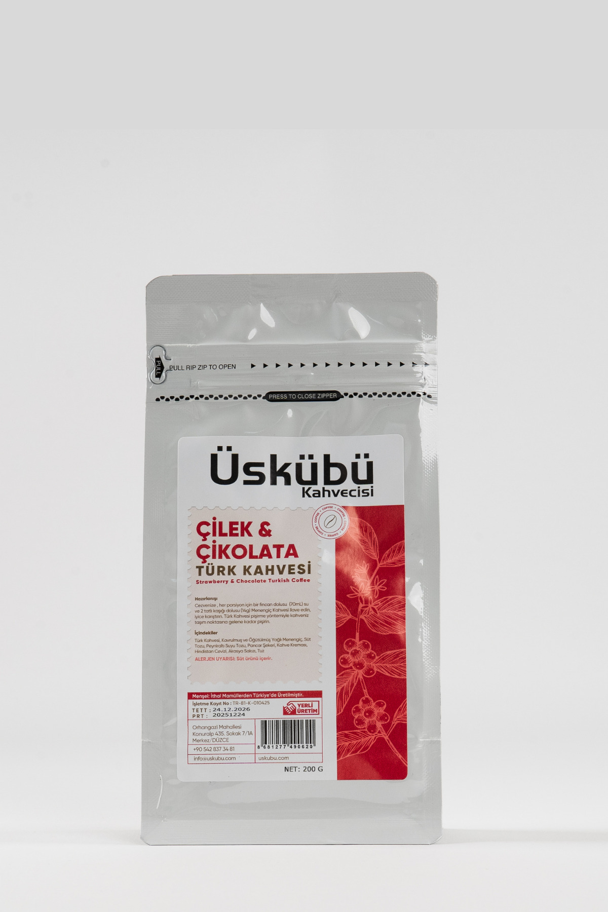 ÜSKÜBÜ KAHVECİSİ Üskübü Çilek & Çikolata Türk Kahvesi 200G - Görsel 3