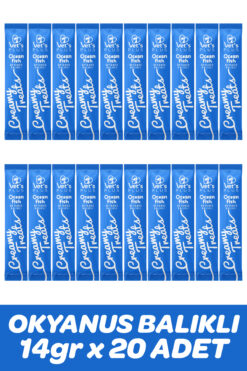 Vet's Plus Okyanus Balıklı Krema Kedi Ödül Maması 14gr (20 Adet)