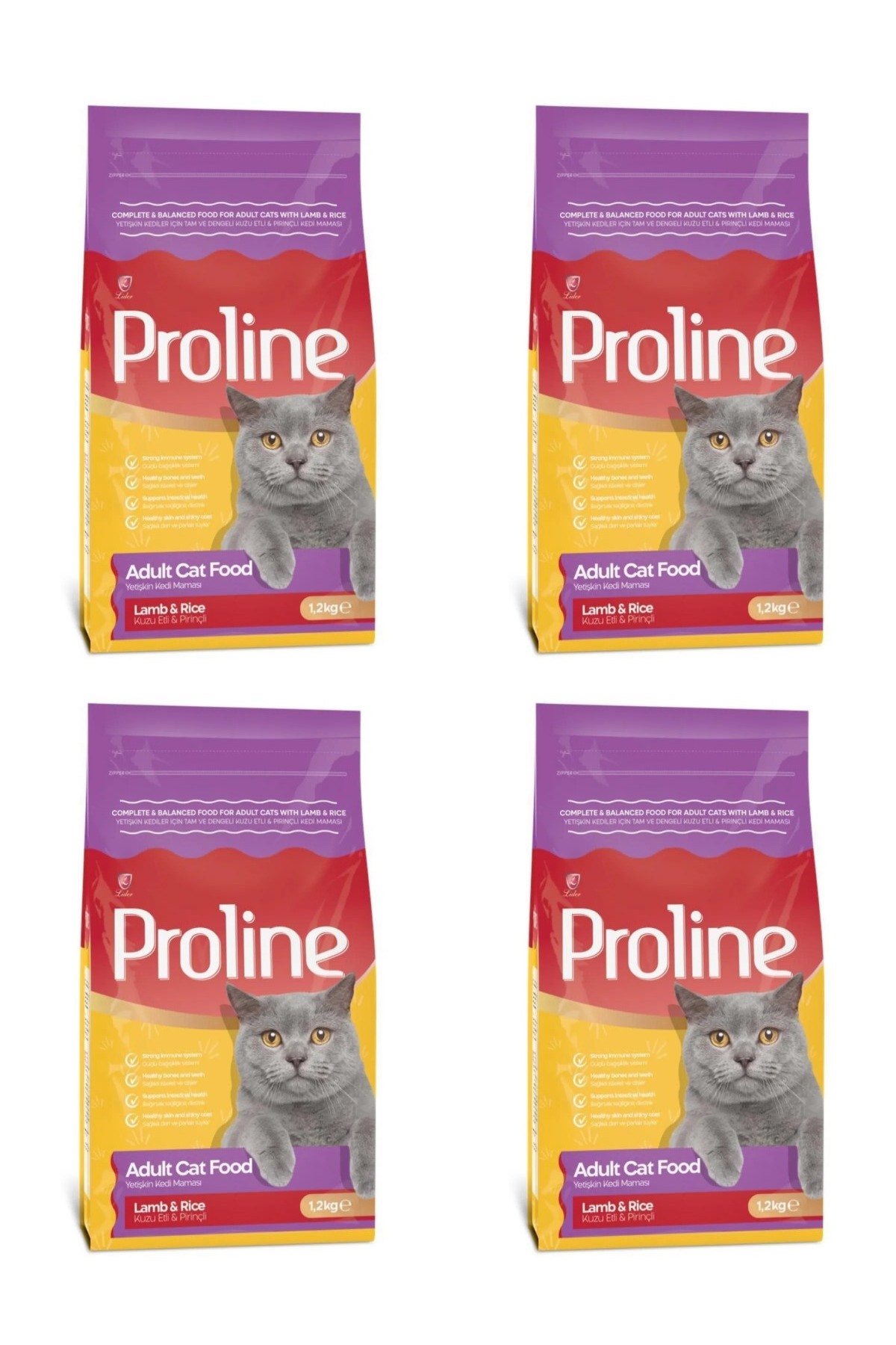 Pro Line Kuzu Etli-Pirinçli Kedi Maması 1200 gr X 4 Paket (Kilitli Ambalaj) - Görsel 3