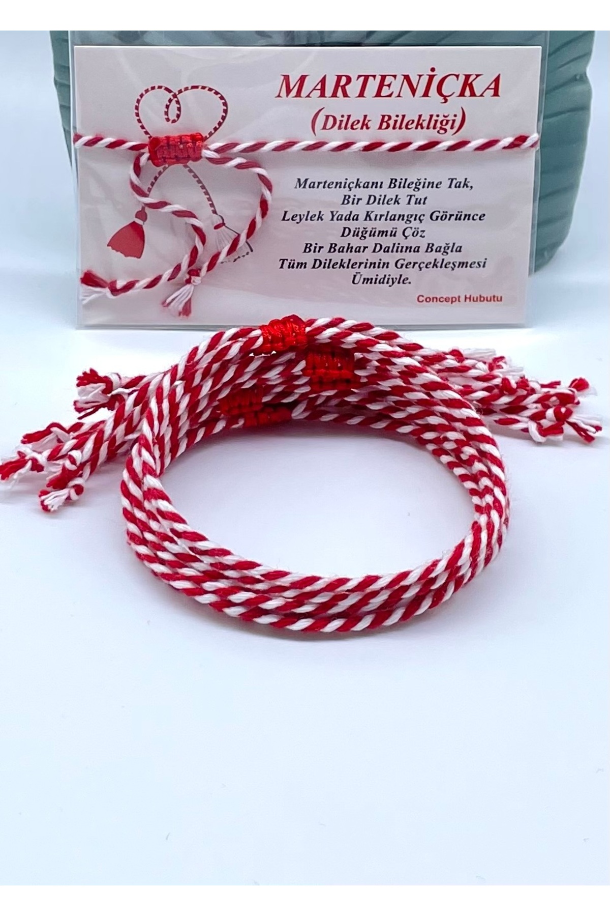 Concept HuBuTU 10 Adet Hediyelik Kadın Erkek Marteniçka Şans Dilek Bilekliği Seti - Görsel 3