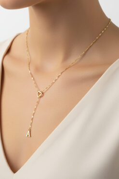 Atolyezone A Harfi 316l Paslanmaz Çelik Kolye Kalpli Dekolte Yeni Sezon Kişiye Özel Kolye Hediye Kutulu