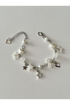 sleyshop Yıldız Kalp Aytaşı inci fiyonk coquette bileklik