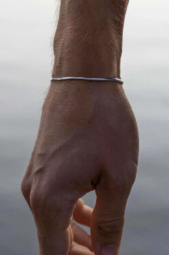 The Collection Unisex Kararmaz Ultra Ince İtalyan Silindir Zincir Gümüş Çelik Bileklik