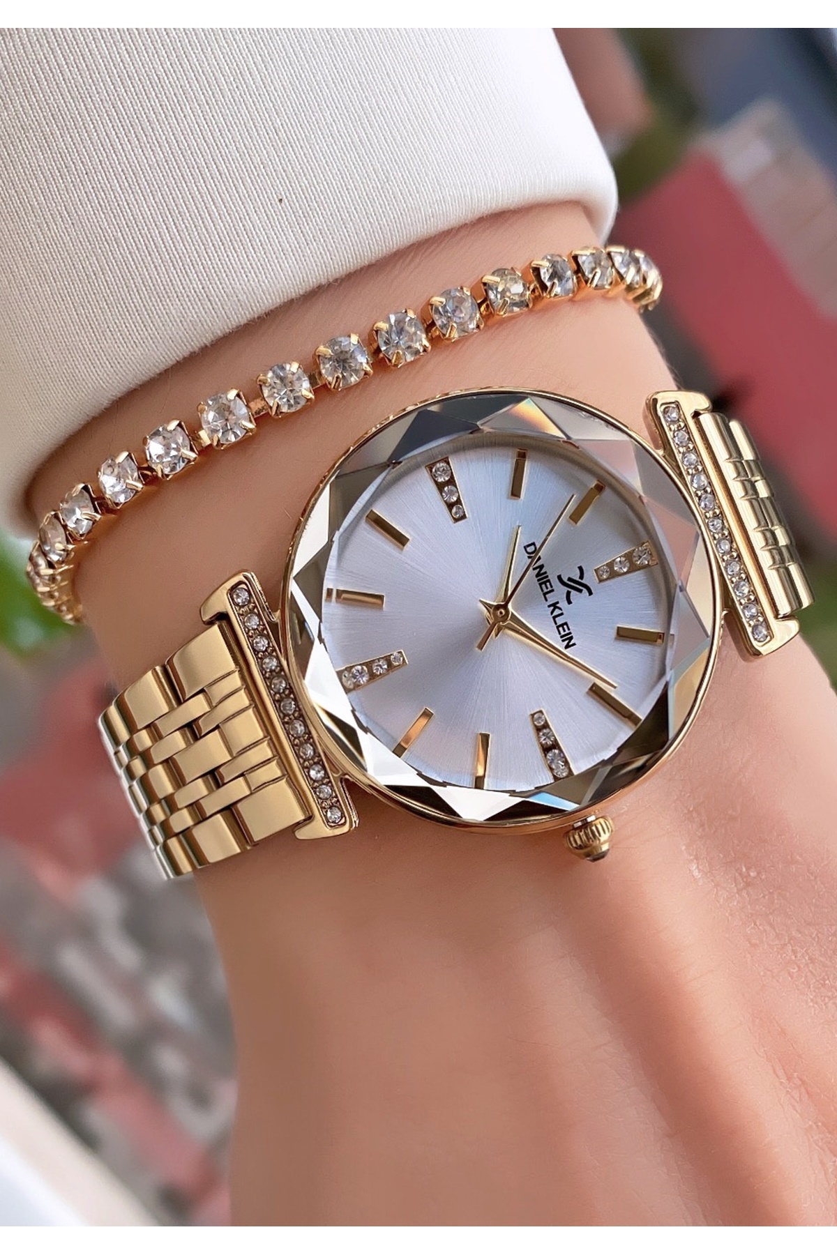 Daniel Klein Sarı Gümüş- Su Geçirmez- 2 Yıl Garantili - Orijinal-kadın Kol Saati - Bileklik Hediyeli - Görsel 2