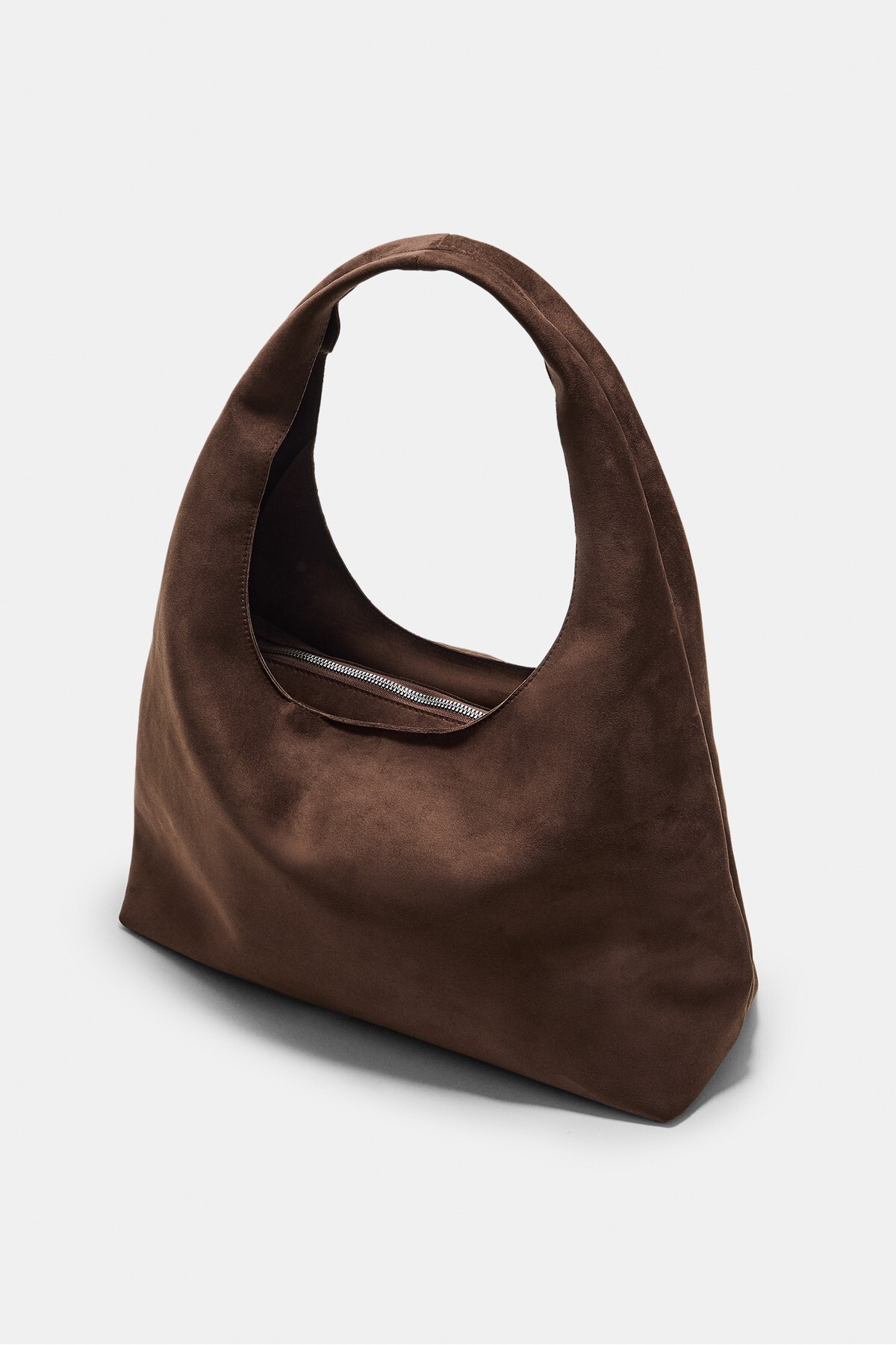 Stradivarius Suni süet omuz çantası - Görsel 3