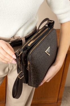 POLOGRAND London Orijinal Kadın 3 Bölmeli Lüks Yumuşak Deri Özel Model Ayarlanabilir Çapraz Askılı Şık Omuz Çantası