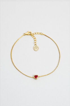 So CHIC... Romantik Aşk 18 Ayar Sarı Altın Kaplama 19 Cm Gümüş Kalp Bileklik