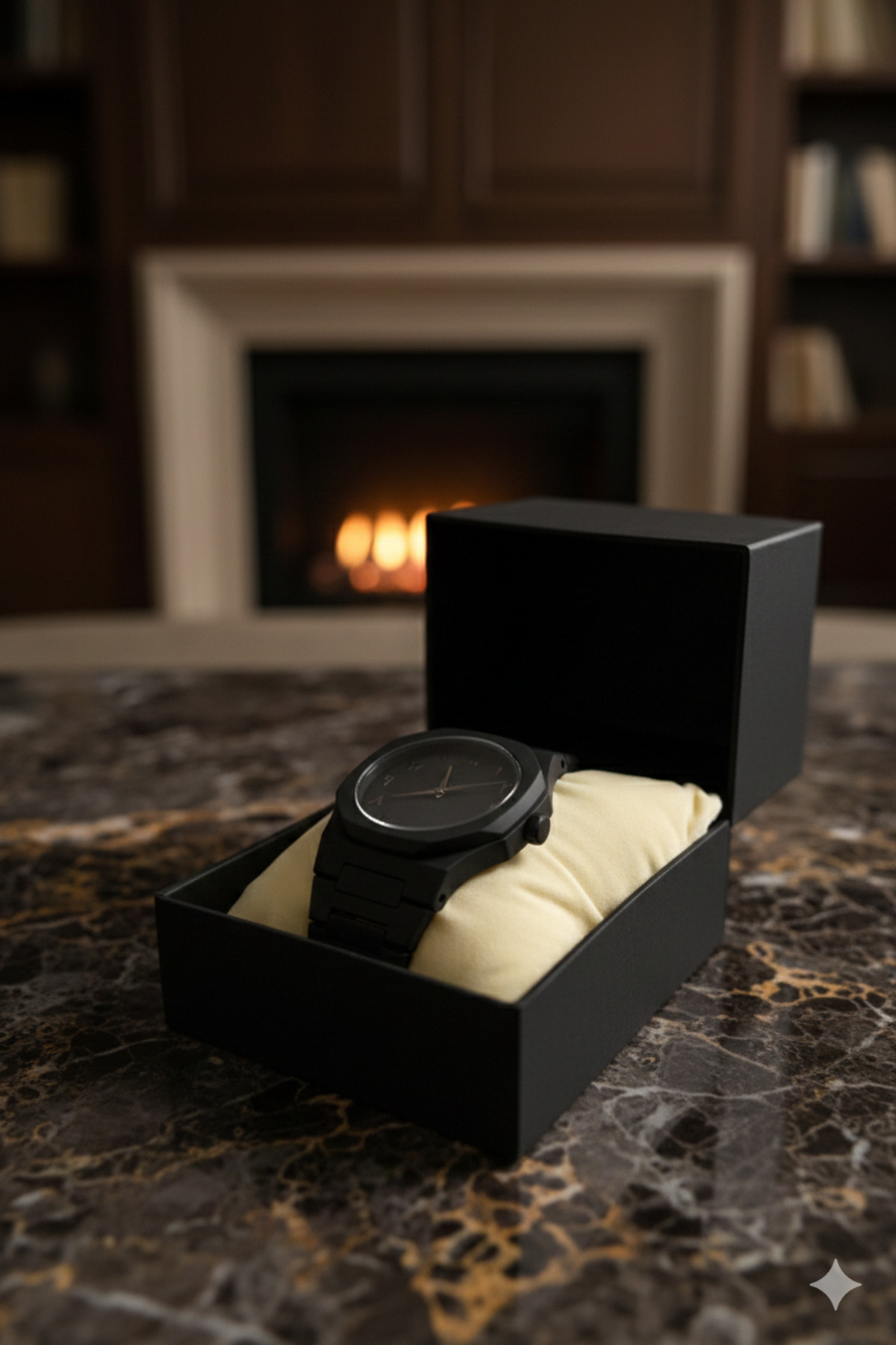 Goldwatches Dubai Tam Siyah Unisex Kol Saati, Arapça Kadran, Su geçirmez, Kutulu, Polikarbon - Görsel 3