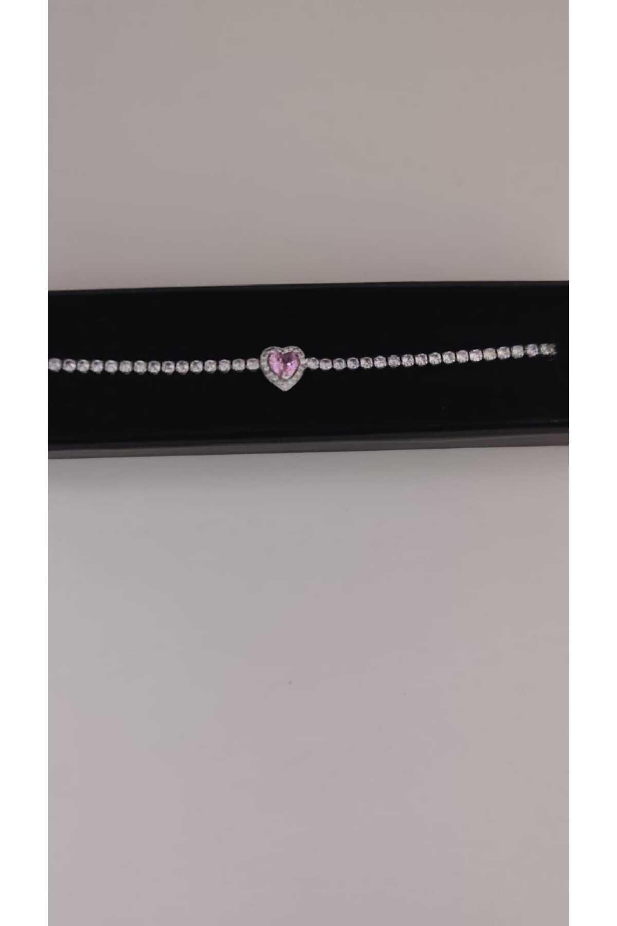 JUPİTER HOME Love Kalp Su Yolu Pandora,s Pembe Kalp Çelik Bileklik 14 Şubat Sevgililer Dogum Günü Hediye - Görsel 2