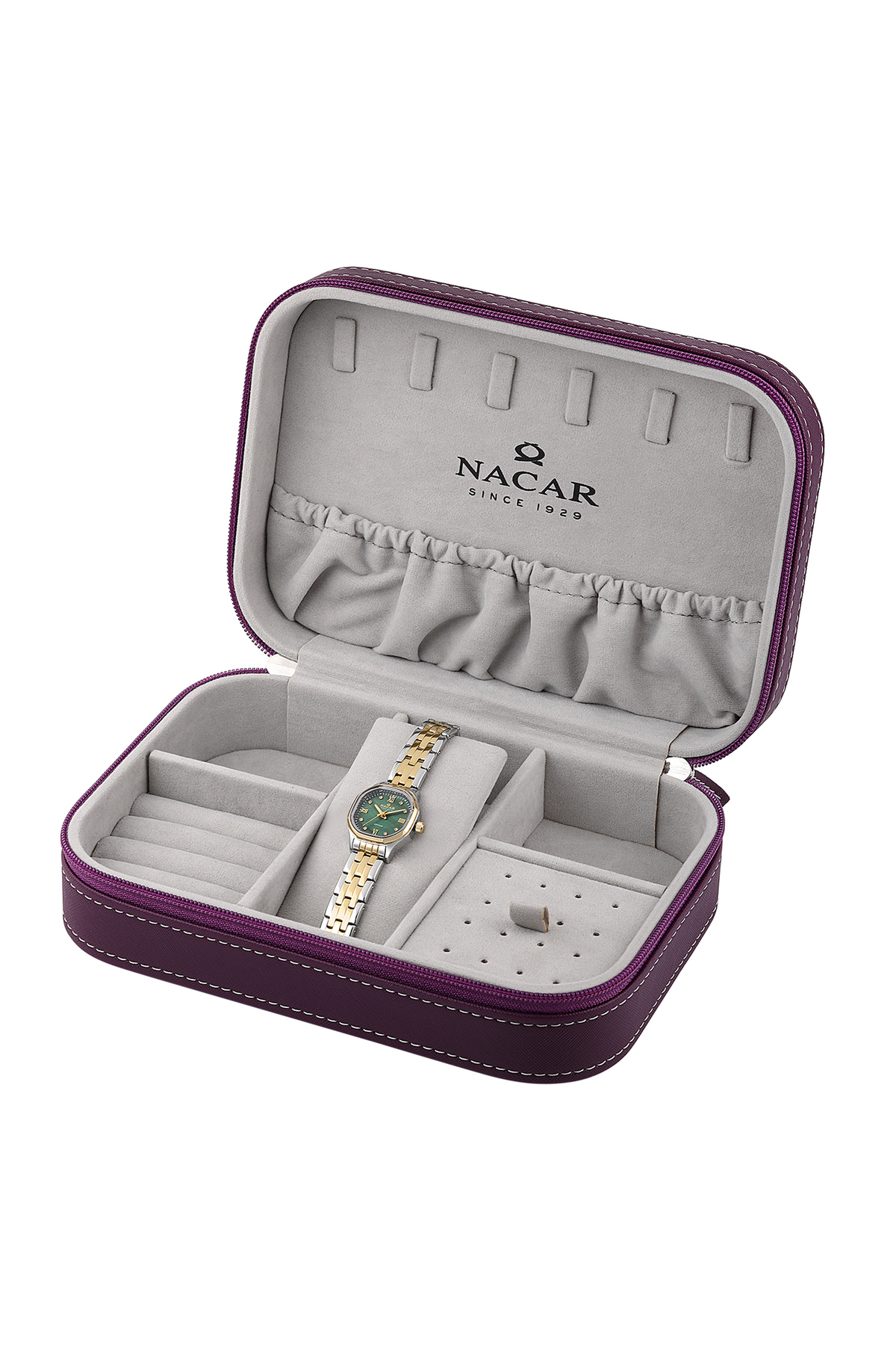 Nacar SAFİR CAM GÜMÜŞ - ALTIN KADIN KOL SAATİ | ÖZEL KUTUSUYLA | NC34-39B840-CNMS