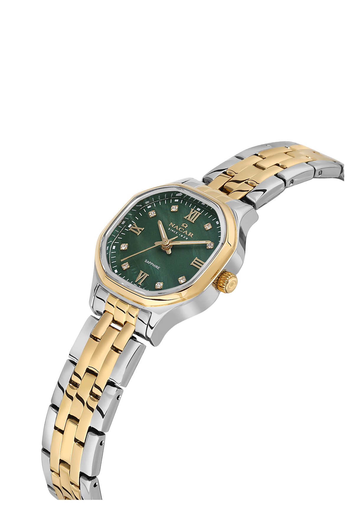 Nacar SAFİR CAM GÜMÜŞ - ALTIN KADIN KOL SAATİ | ÖZEL KUTUSUYLA | NC34-39B840-CNMS - Görsel 3