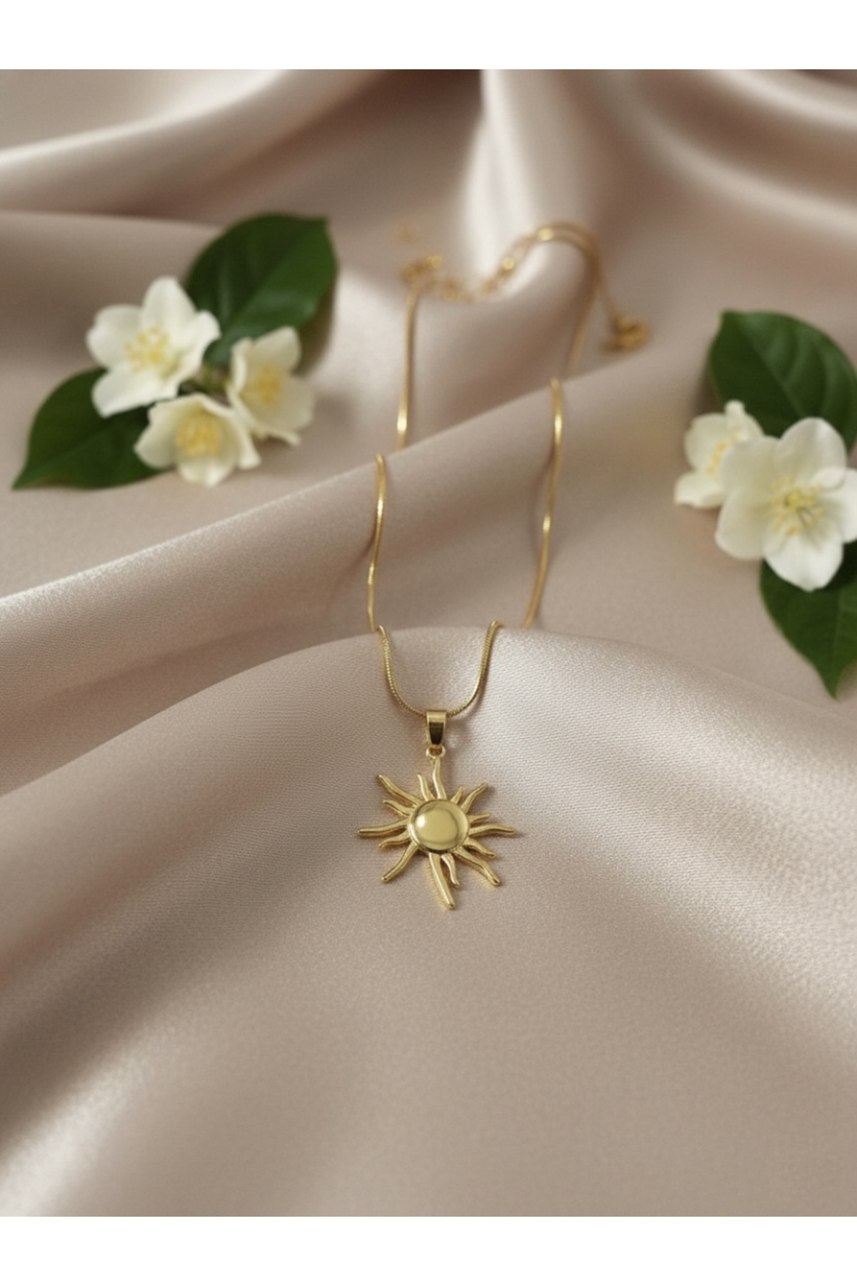 VELMORIA Çelik Kararmaz Paslanmaz Kadın Güneş Kolye