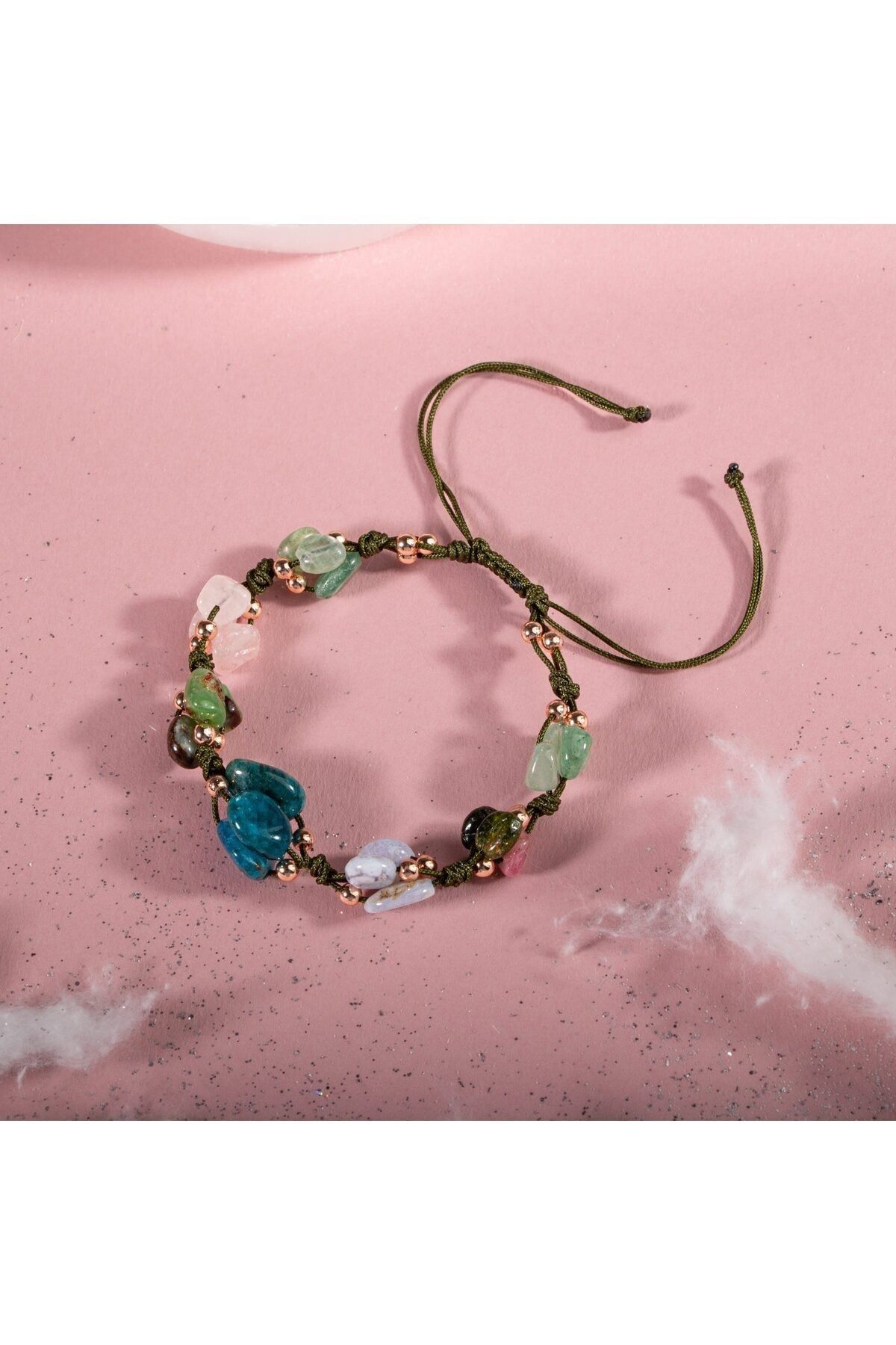 OSMANLI DOĞAL TAŞ Boğa Burcu Doğal Taş Natürel Makrome Bileklik - Görsel 2