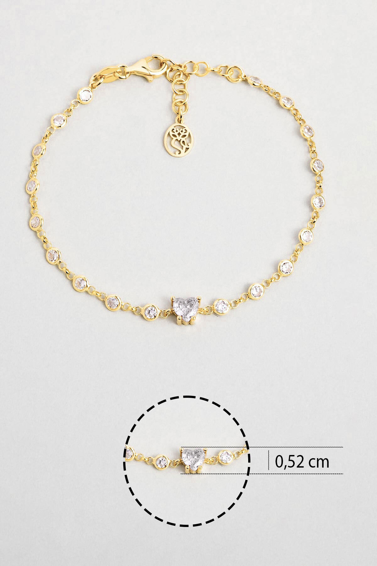 So CHIC... Aşk Yolu 18 Ayar Sarı Altın Kaplama 19 Cm Gümüş Bileklik - Görsel 3