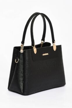 Armine 206 Siyah Lazer Baskılı Kadın Omuz Çantası