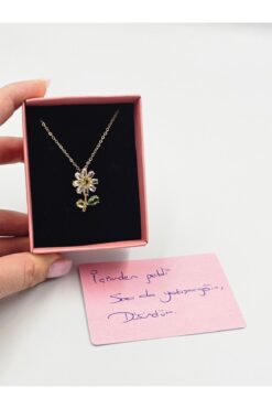 Aksesuar GOLD RENK PAPATYA KOLYE RENKLİ PAPATYA KOLYE ÇELİK  KOLYE PAPATYALI