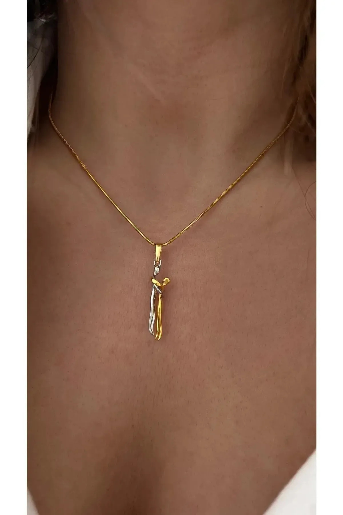 Mays Accessory Birbirine Sarılan Sevgili Kolye (sarıl Bana) Paslanmaz Çelik