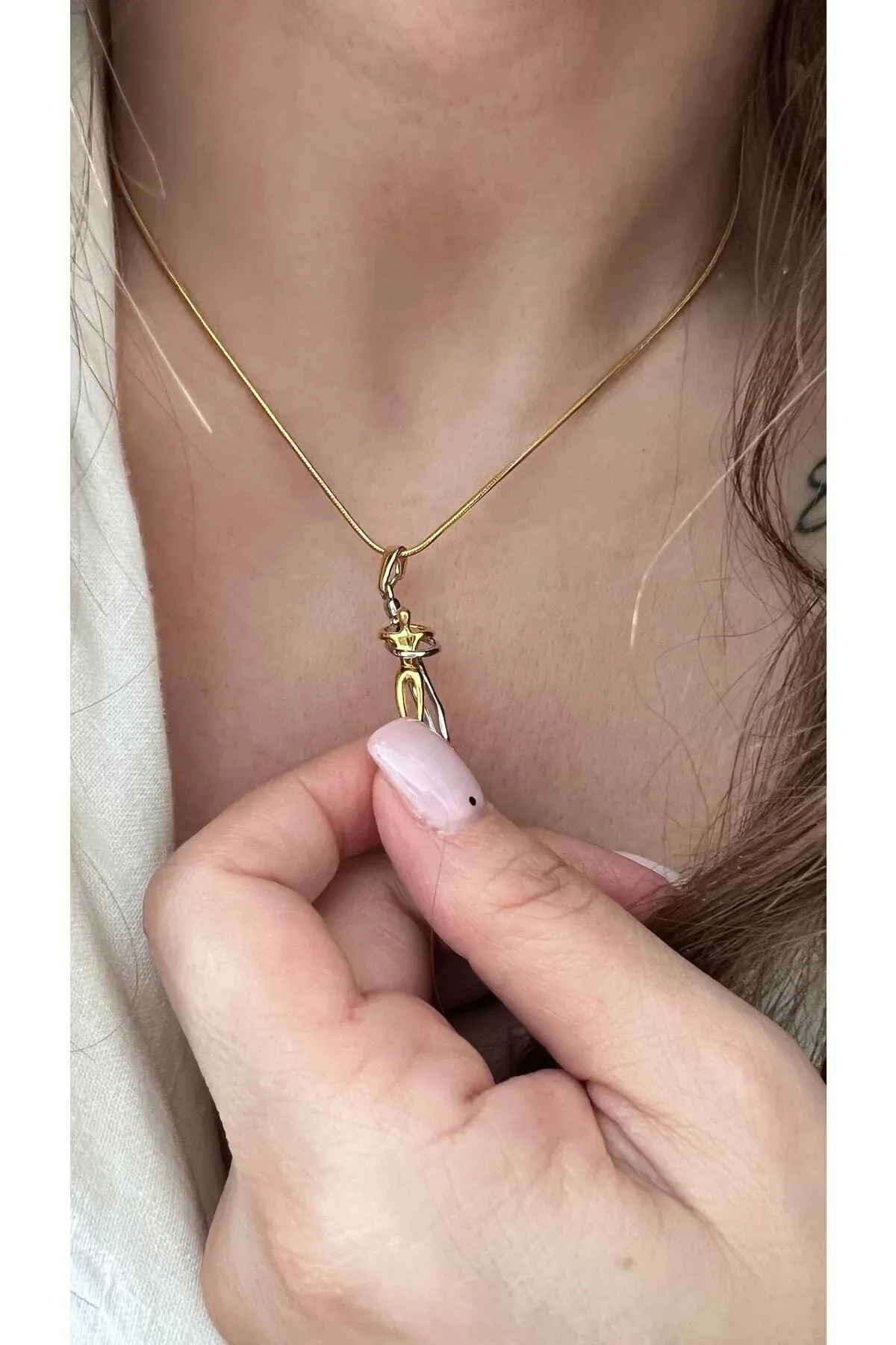 Mays Accessory Birbirine Sarılan Sevgili Kolye (sarıl Bana) Paslanmaz Çelik - Görsel 2