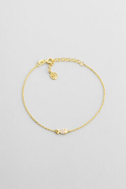 So CHIC... Little Fish 18 Ayar Sarı Altın Kaplama 19 Cm Gümüş Bileklik