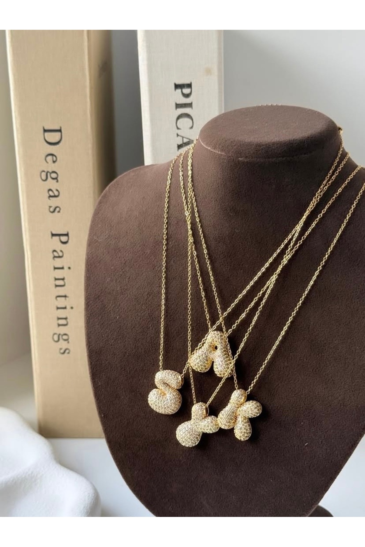 BaşakGezen Bubble Taşlı Harf Kolye