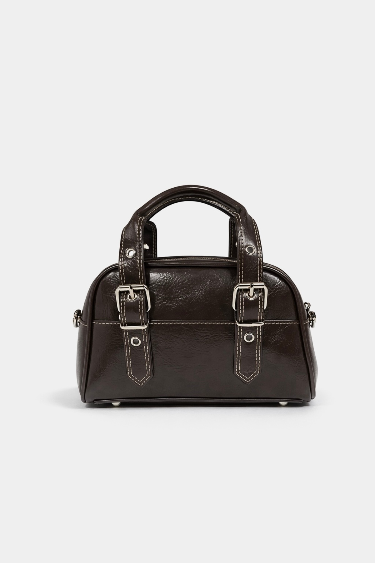 Çantacımstore Kadın Mini Retro Kemerli Çanta Kahverengi - Görsel 2