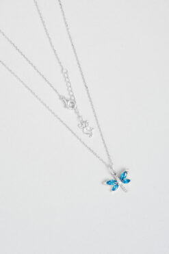 So CHIC... Rüzgarın Arkadaşı 18 Ayar Beyaz Altın Kaplama 45 Cm Gümüş Yusufçuk Kolye