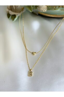 Asia by Leuvoié Asia By Levoie Kalp ve Zirkon Taşlı B Harfli Kolye