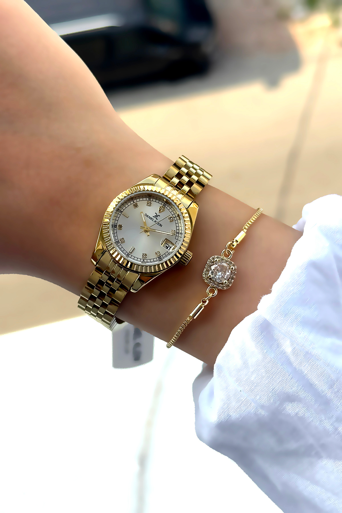 Daniel Klein Jubile Çelik Kordon %100 Orijinal Altın Rengi Kordon Kasa Kadın Kol Saati Bileklik Hediyeli - Görsel 3