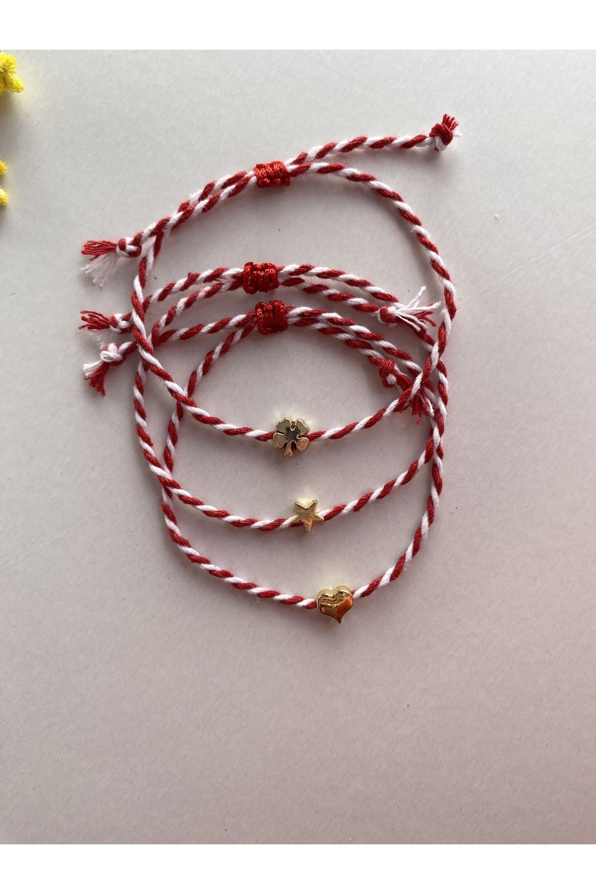 NAZLI 3'lü Kalp,Yıldız,Yonca Marteniçka Bileklik - Görsel 2
