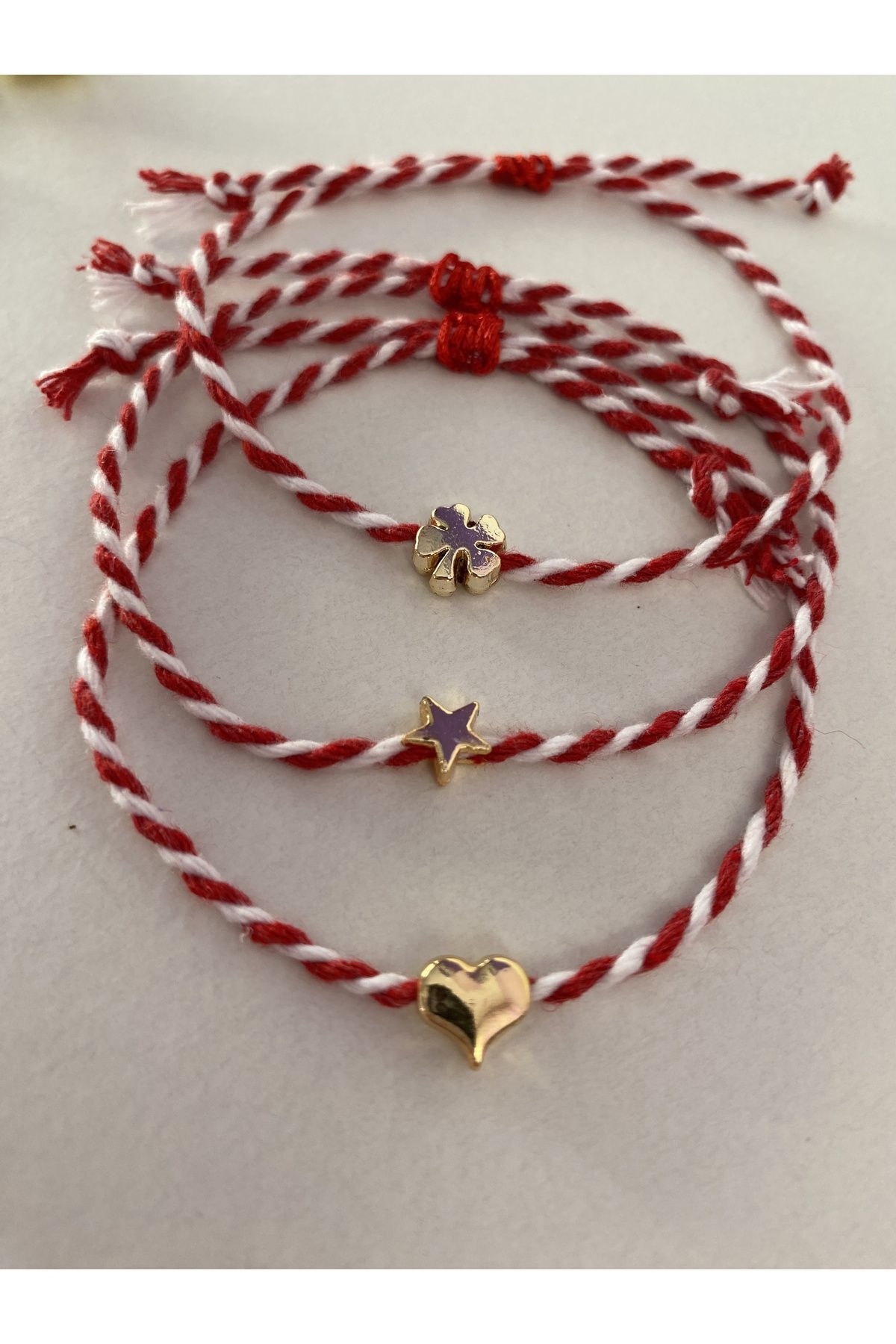 NAZLI 3'lü Kalp,Yıldız,Yonca Marteniçka Bileklik - Görsel 3