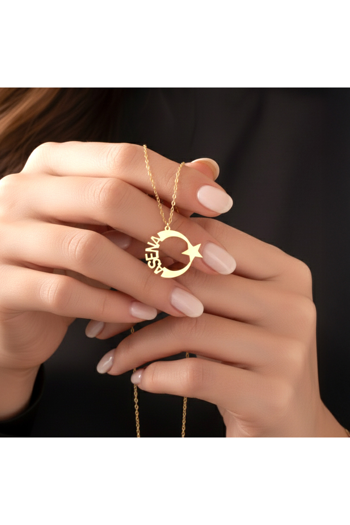 İNDİGO TAKI Isimli Ay Yıldız Gümüş Kolye - Görsel 2