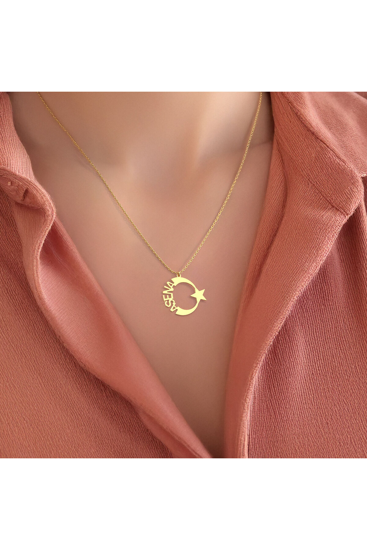 İNDİGO TAKI Isimli Ay Yıldız Gümüş Kolye - Görsel 3