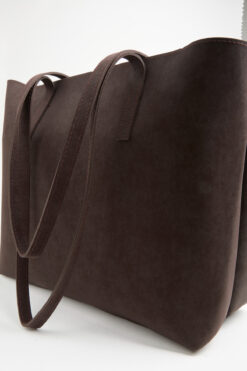 Vivaq Kadın Açelya Acı Kahve Nubuk Büyük Boy Fermuar Kapama El Ve Kol Çantası