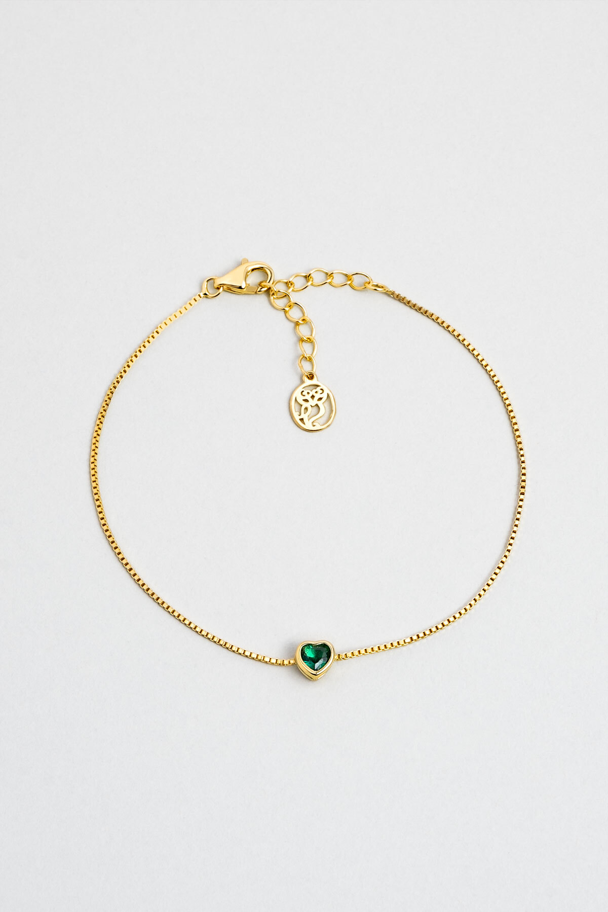 So CHIC... Romantik Aşk 18 Ayar Sarı Altın Kaplama 19 Cm Gümüş Kalp Bileklik